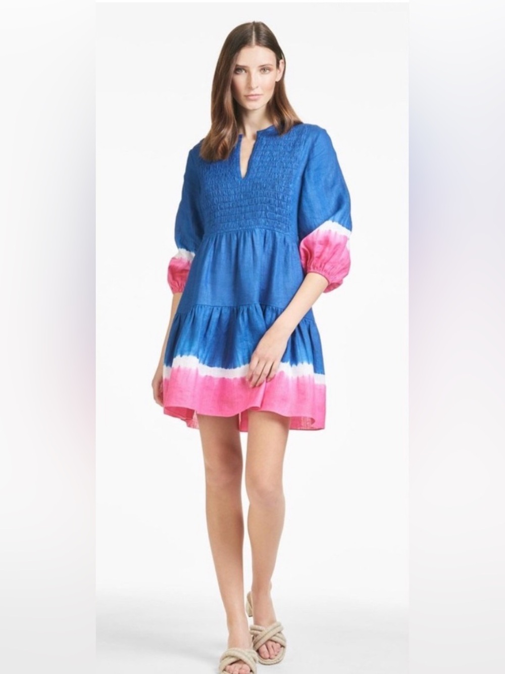 SACHIN + BABI Coco Royal Blue Dip Dye Cotton Mini Dress